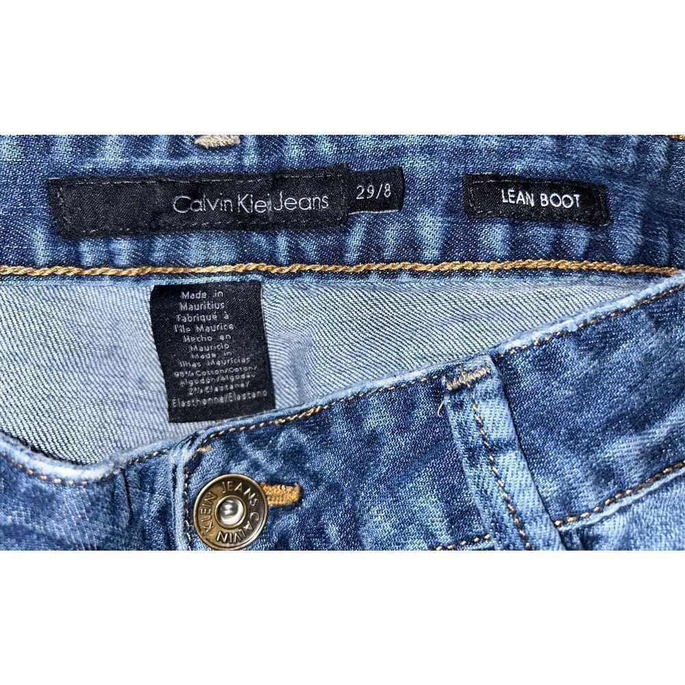 Calvin Klein Jeans Womens Size 29/8 Blue Denim Lean Bootcut - Picture 3 of 4